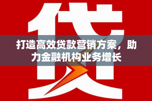 汶川打造高效贷款营销方案，助力金融机构业务增长