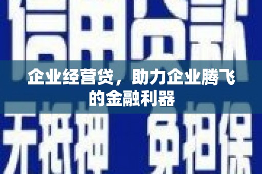 汶川企业经营贷，助力企业腾飞的金融利器