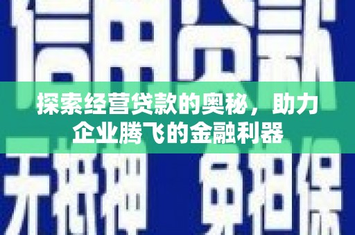 汶川探索经营贷款的奥秘，助力企业腾飞的金融利器