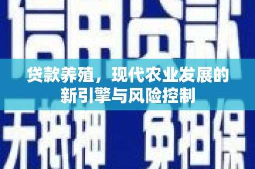 汶川贷款养殖，现代农业发展的新引擎与风险控制