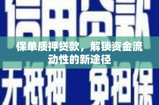 汶川保单质押贷款，解锁资金流动性的新途径