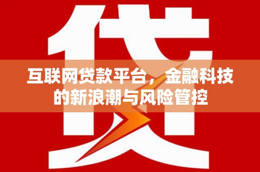 汶川互联网贷款平台，金融科技的新浪潮与风险管控