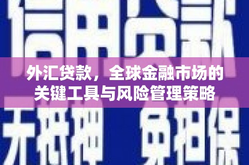 汶川外汇贷款，全球金融市场的关键工具与风险管理策略
