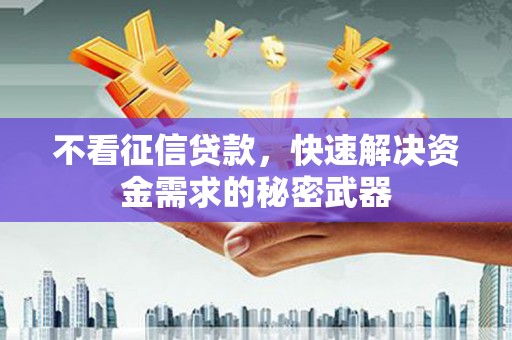 汶川不看征信贷款，快速解决资金需求的秘密武器