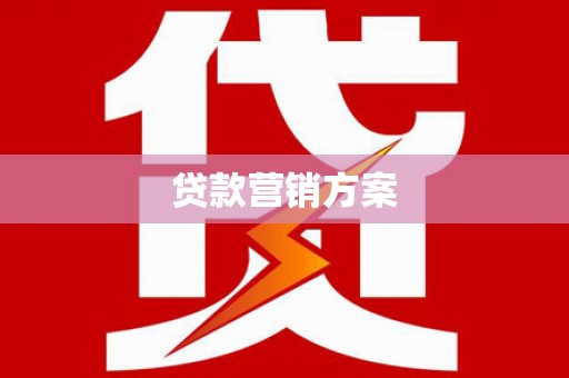 汶川贷款营销方案