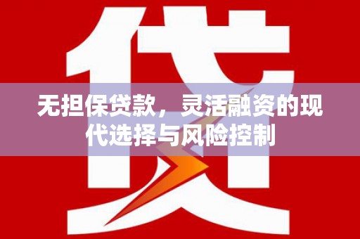 汶川无担保贷款，灵活融资的现代选择与风险控制