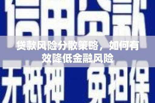 汶川贷款风险分散策略，如何有效降低金融风险