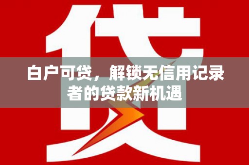 汶川白户可贷，解锁无信用记录者的贷款新机遇