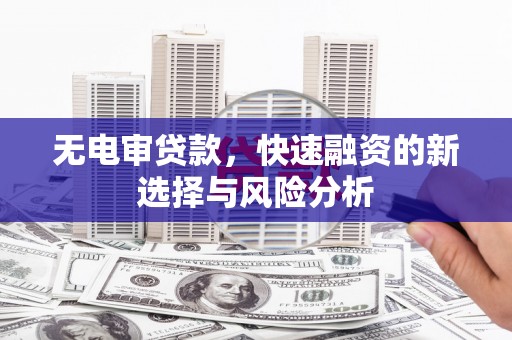 汶川无电审贷款，快速融资的新选择与风险分析