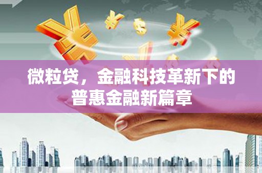 汶川微粒贷，金融科技革新下的普惠金融新篇章