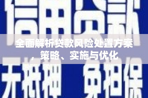 汶川全面解析贷款风险处置方案，策略、实施与优化